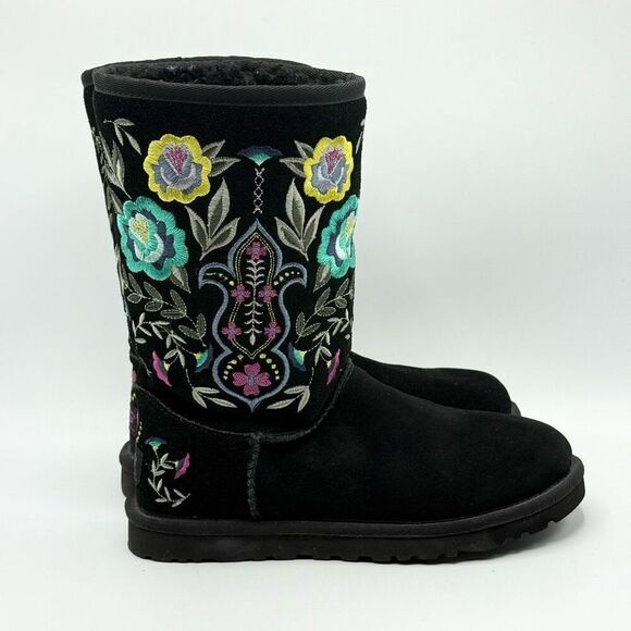 UGG Shoes - UGG Juliette Black Embroidered Tall Boot Y2K Vintage RARE 1005760 - Women’s US 6